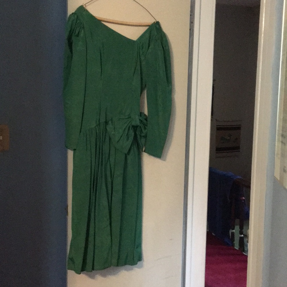 Green cocktail dress
